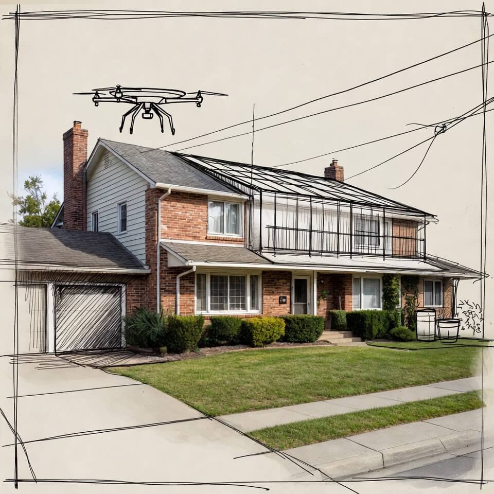 AI-generated add-ons sketched over it—like